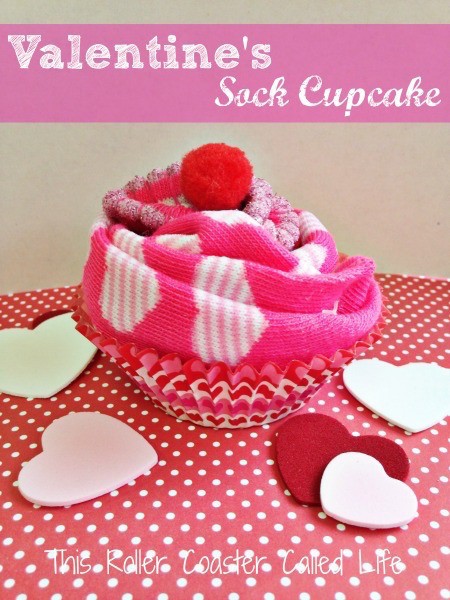 Valentines Sock Cupcake