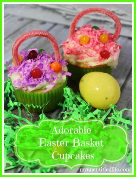Adorable Easter Basket Cupcakes
