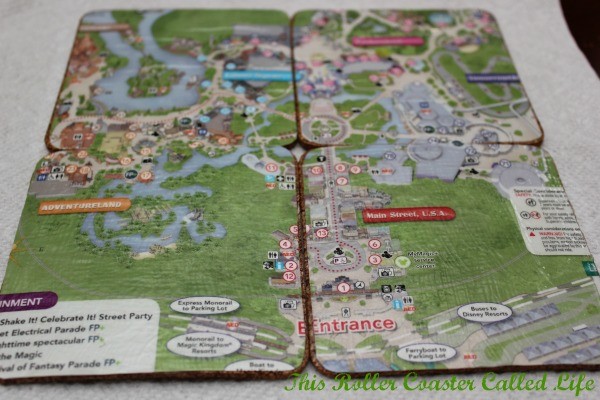 Walt Disney World Theme Park Map Coasters